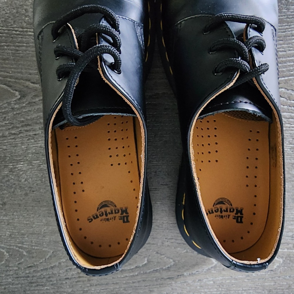 Dr Martens 1461 Black Smooth Leather Oxford Shoes US 9 Goth Punk Minimalist - Picture 9 of 12